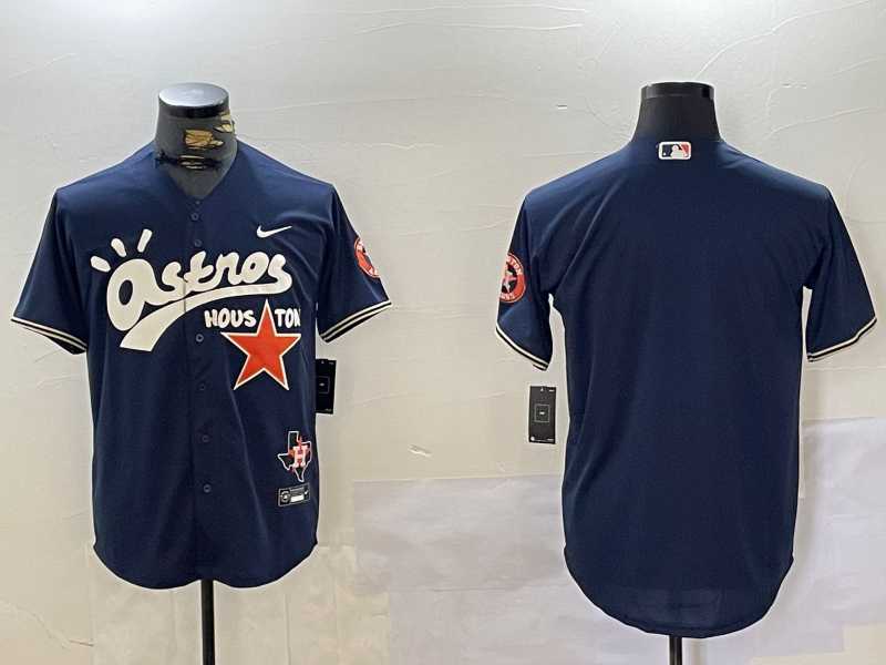 Men%27s Houston Astros Blank Navy Cactus Jack Vapor Premier Stitched Baseball Jersey